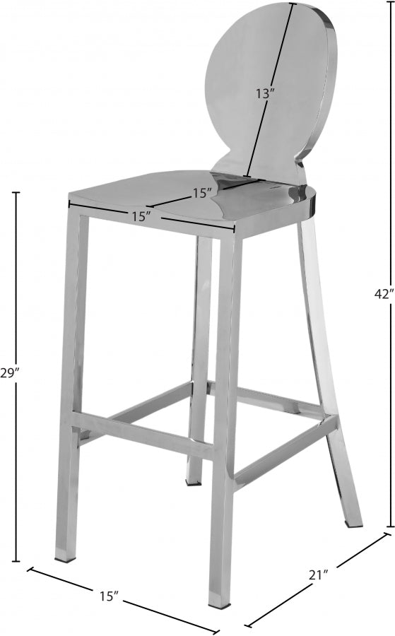 Tabouret de bar en acier inoxydable chromé Maddox