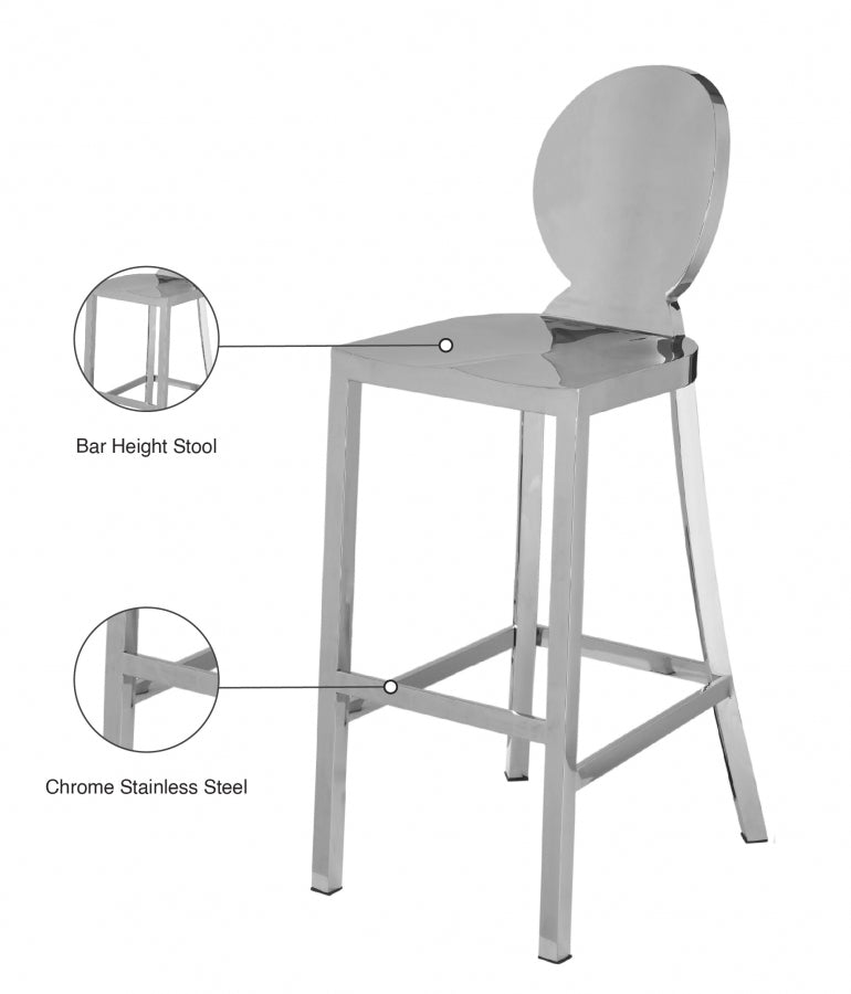 Tabouret de bar en acier inoxydable chromé Maddox