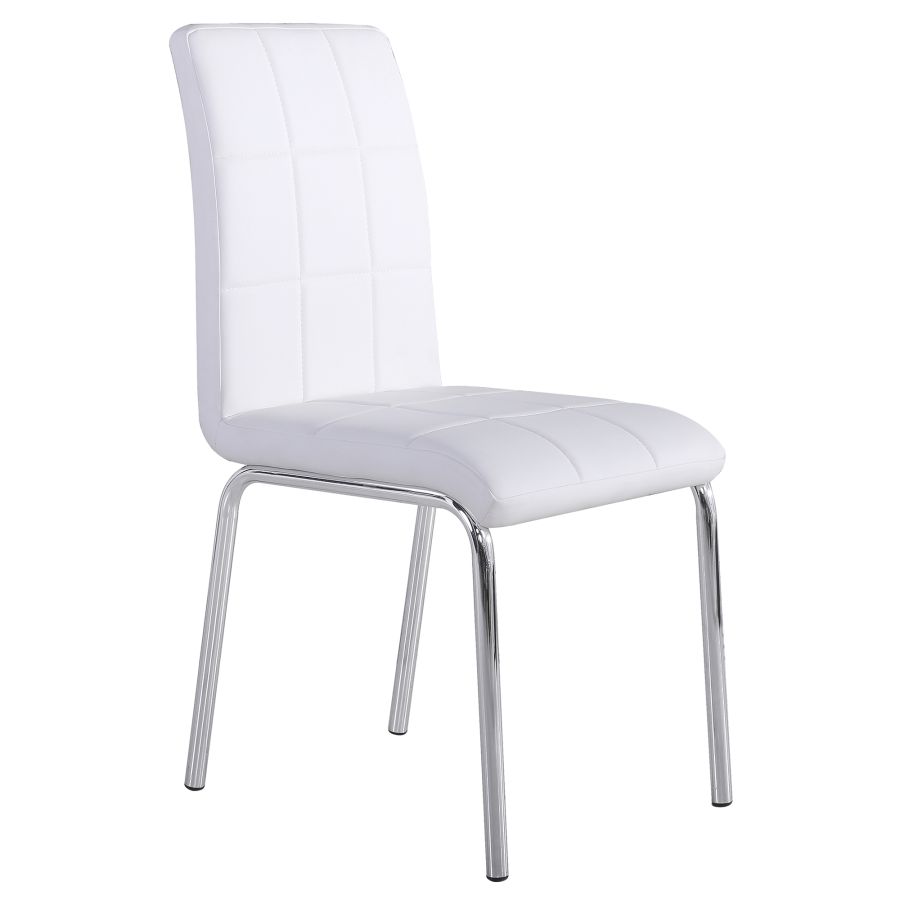 Ensemble de salle à manger Solara II 5 pièces en chrome avec chaise blanche