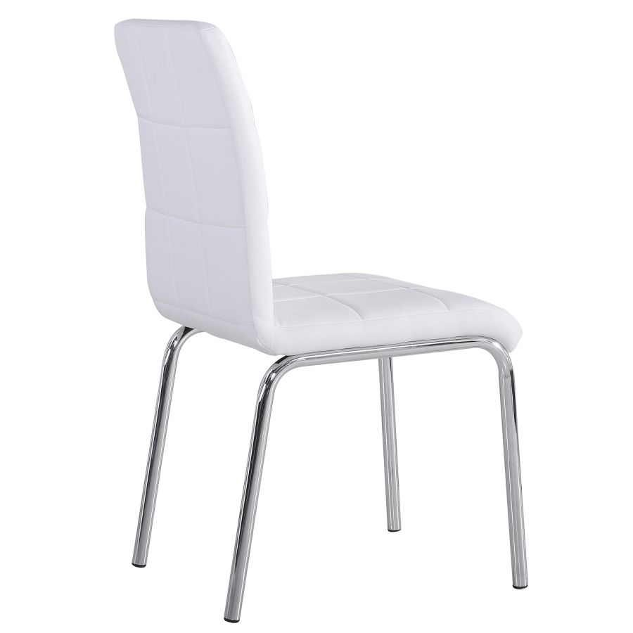 Ensemble de salle à manger Solara II 5 pièces en chrome avec chaise blanche