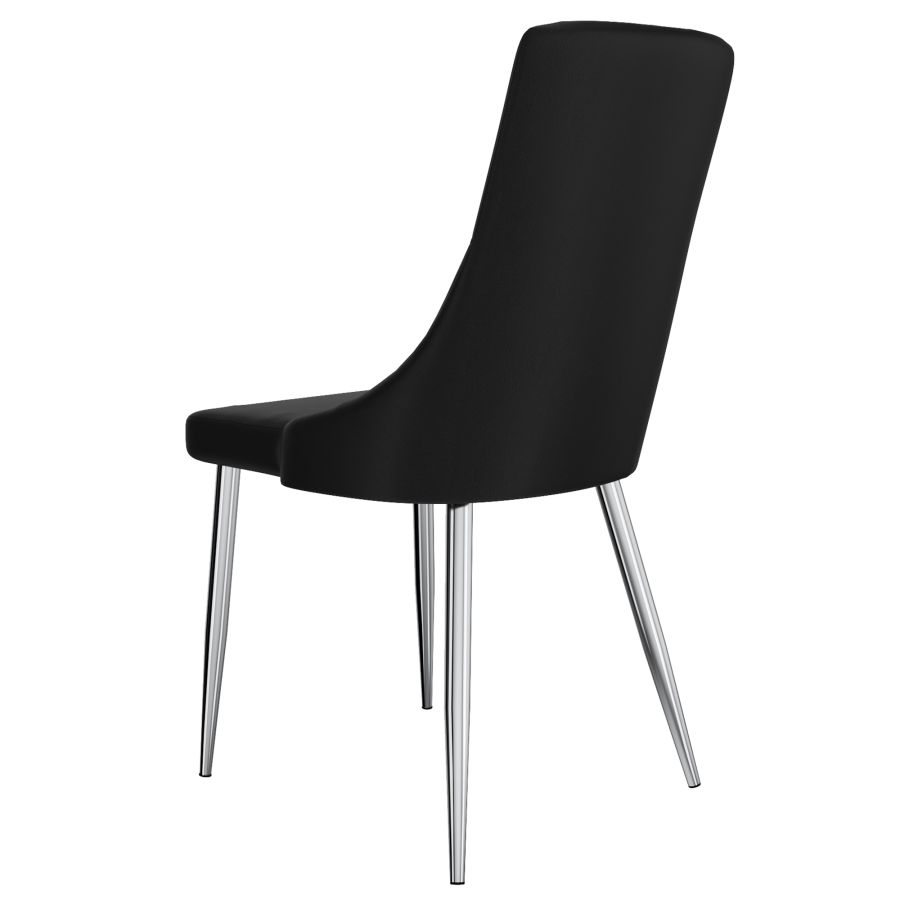 Ensemble de salle à manger Solara/Devo 5 pièces en chrome avec chaise noire