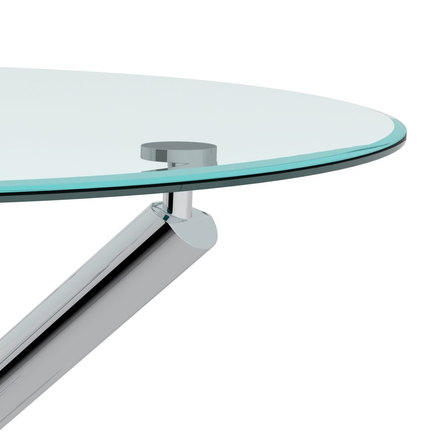 Ensemble de salle à manger Solara/Devo 5 pièces en chrome avec chaise blanche