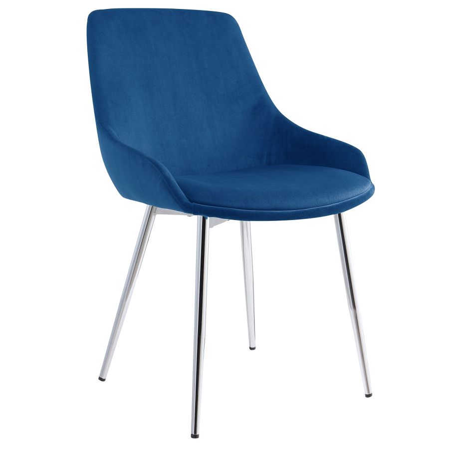 Ensemble de salle à manger Solara Ii/Cassidy 5 pièces en chrome avec chaise bleue