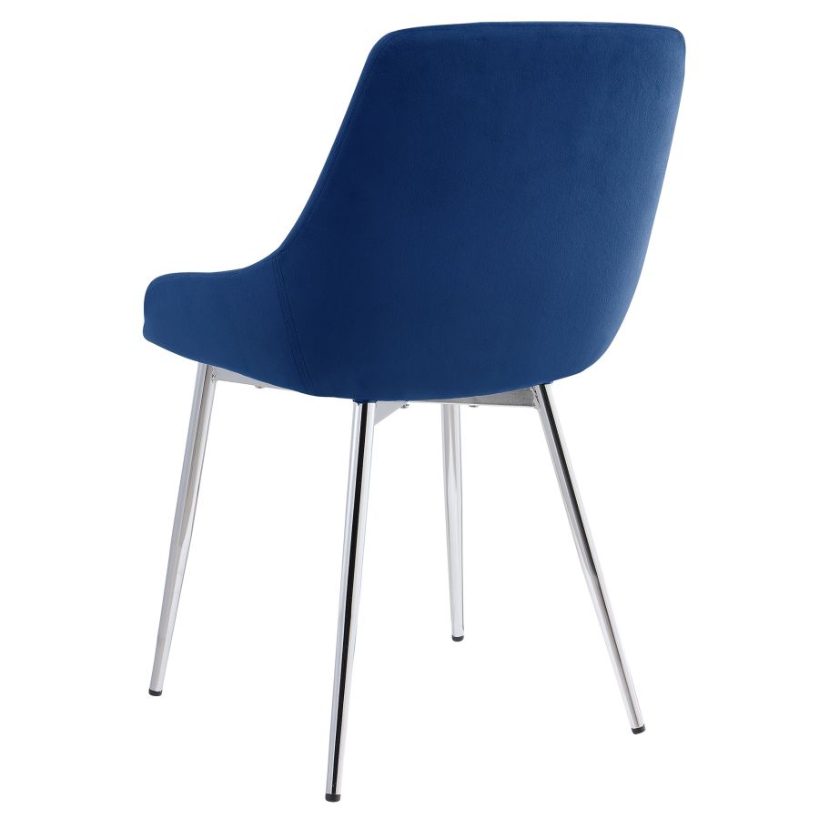 Ensemble de salle à manger Solara Ii/Cassidy 5 pièces en chrome avec chaise bleue
