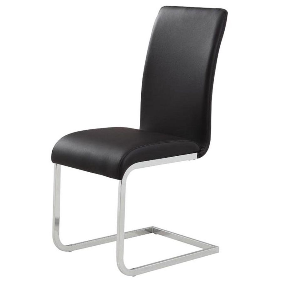 Ensemble de salle à manger Solara/Maxim 5 pièces en chrome avec chaise noire