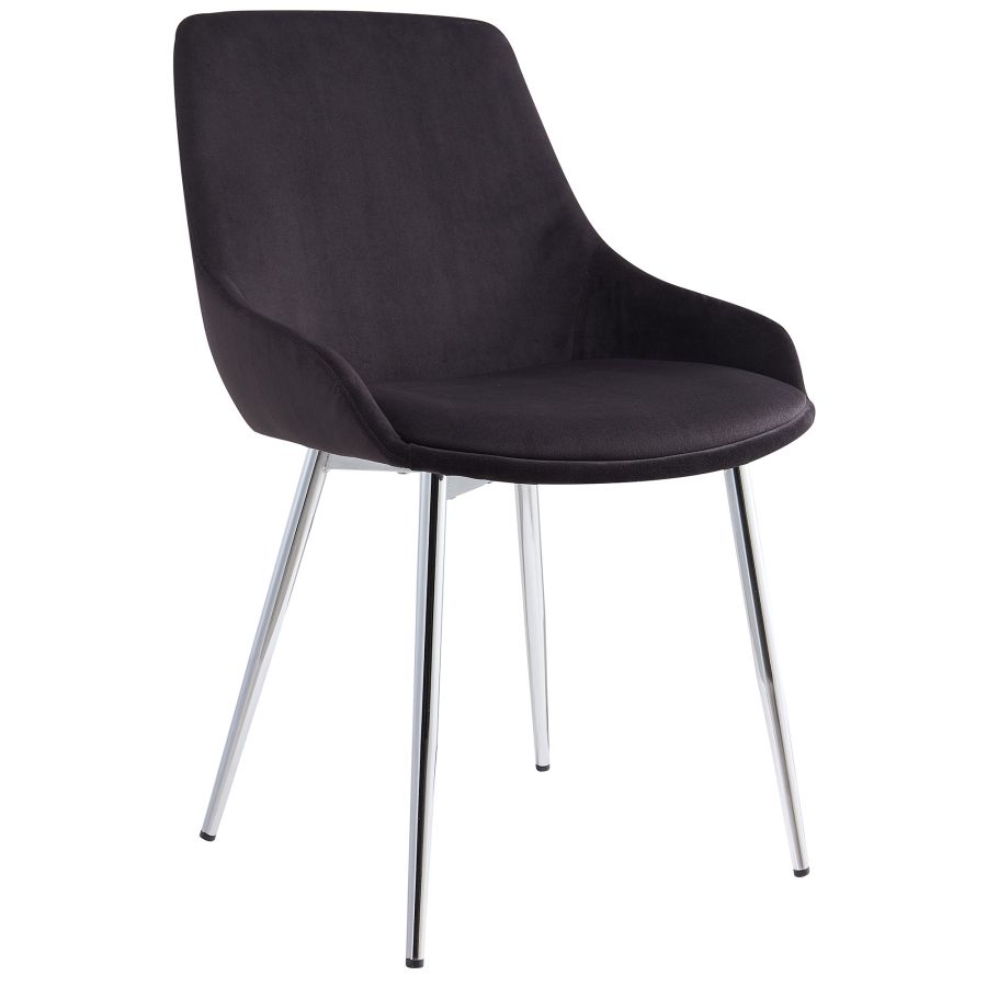 Ensemble de salle à manger Frankfurt/Cassidy 7 pièces en chrome avec chaise noire