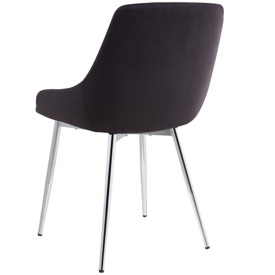 Ensemble de salle à manger Frankfurt/Cassidy 7 pièces en chrome avec chaise noire