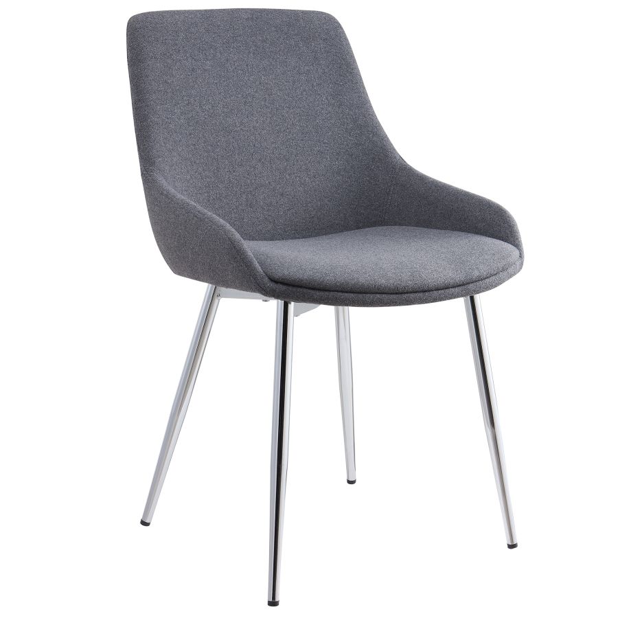Ensemble de salle à manger Frankfurt/Cassidy 7 pièces en chrome avec chaise grise