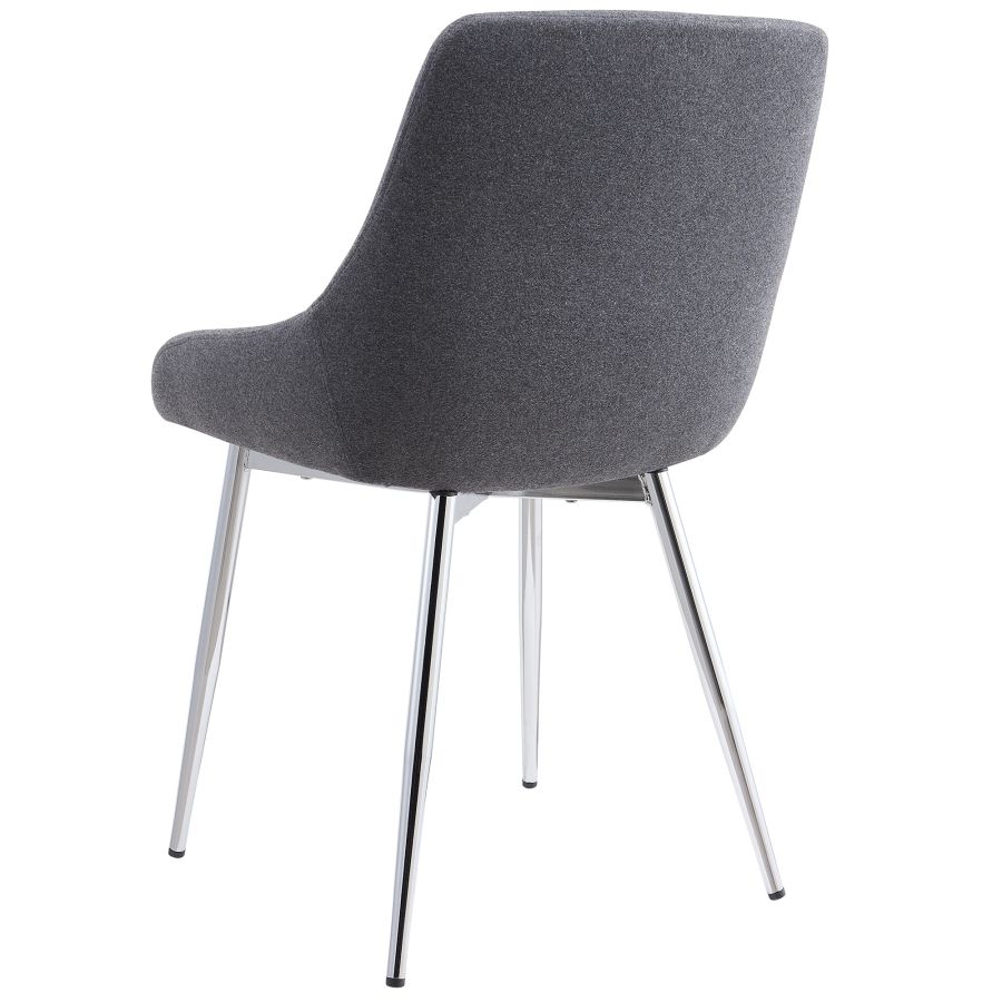 Ensemble de salle à manger Frankfurt/Cassidy 7 pièces en chrome avec chaise grise