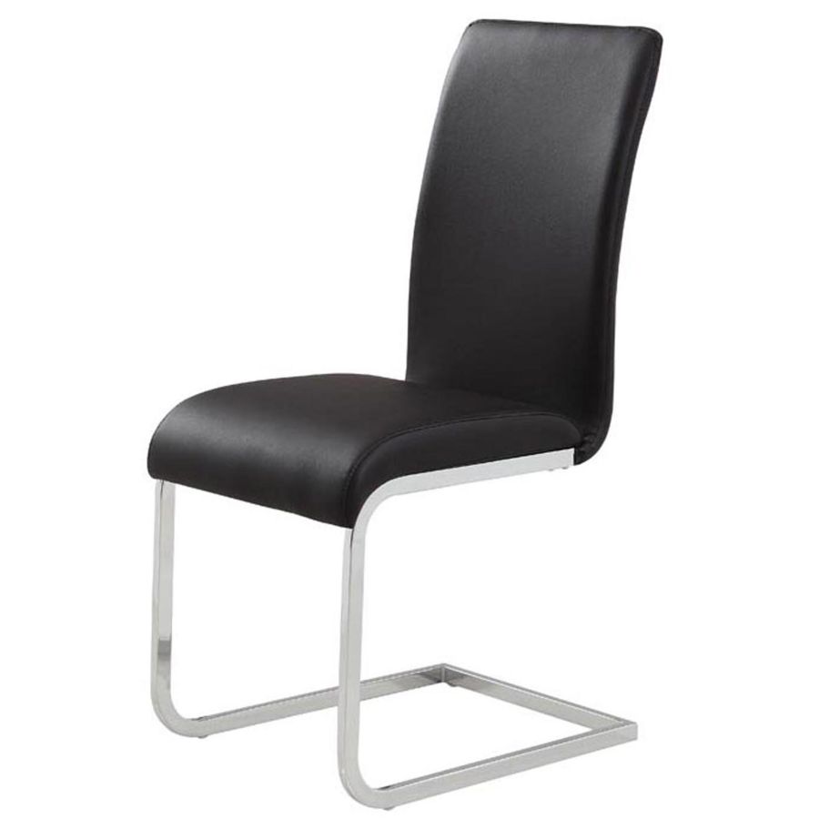 Ensemble de salle à manger Frankfurt/Maxim 5 pièces en chrome avec chaise noire