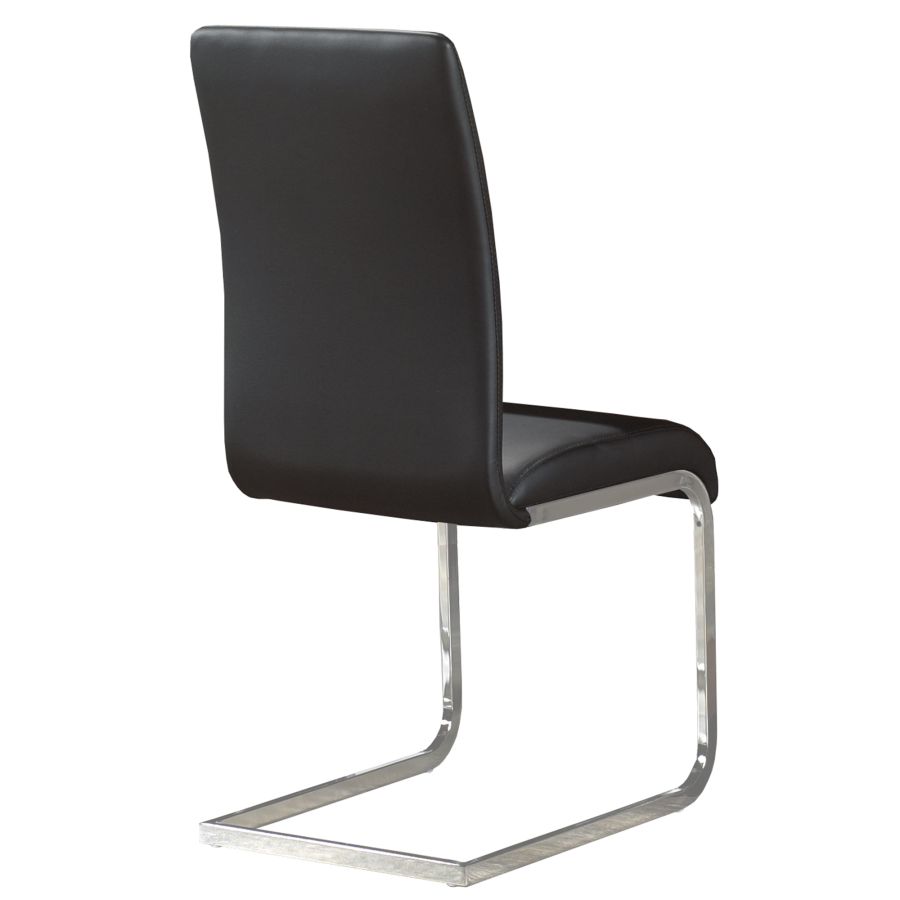 Ensemble de salle à manger Frankfurt/Maxim 5 pièces en chrome avec chaise noire