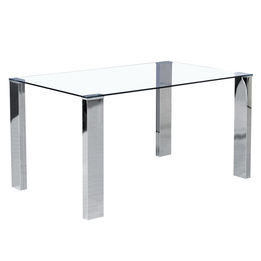 Ensemble de salle à manger Frankfurt/Maxim 5 pièces en chrome avec chaise blanche
