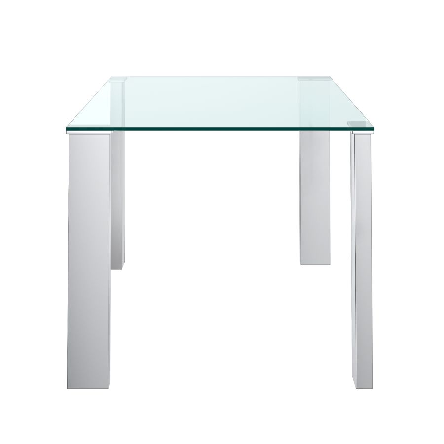 Ensemble de salle à manger Frankfurt/Maxim 5 pièces en chrome avec chaise blanche