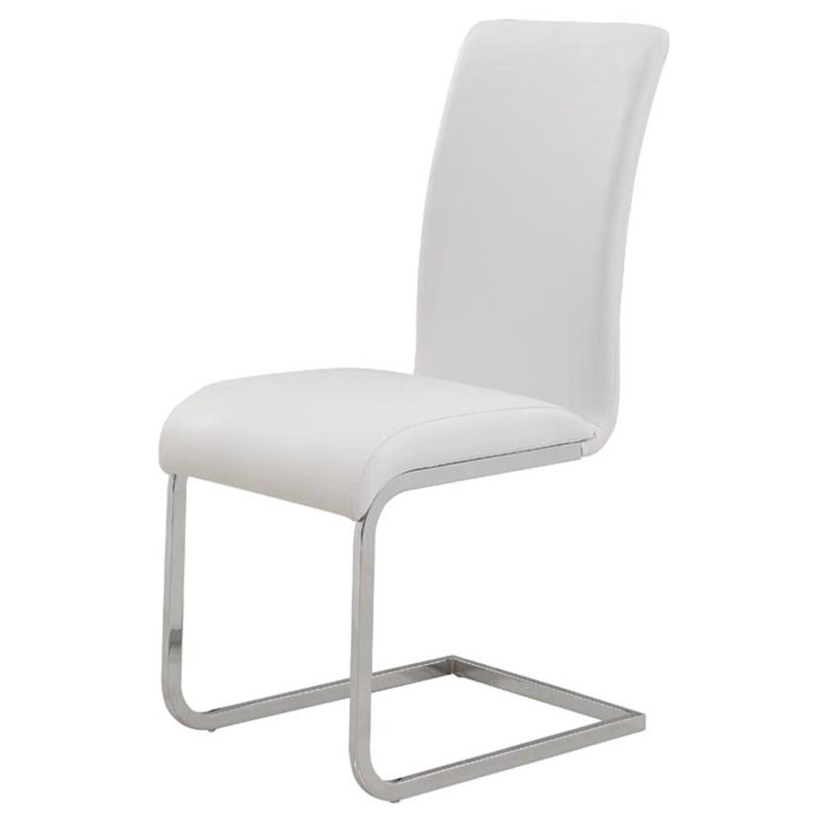 Ensemble de salle à manger Frankfurt/Maxim 5 pièces en chrome avec chaise blanche