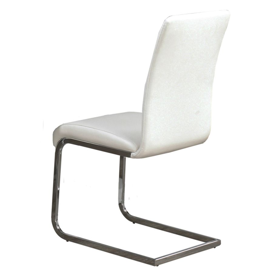Ensemble de salle à manger Frankfurt/Maxim 5 pièces en chrome avec chaise blanche