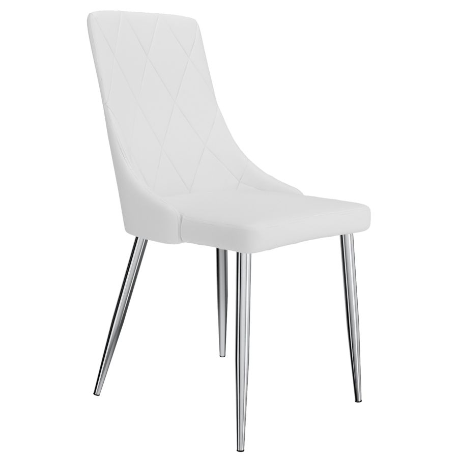 Ensemble de salle à manger Rocca/Devo 5 pièces en noyer avec chaise blanche