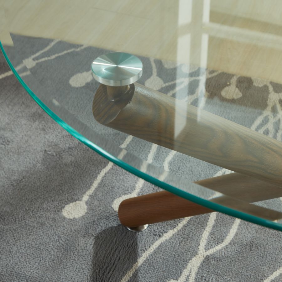 Ensemble de salle à manger Rocca/Cora 5 pièces en noyer avec chaise beige