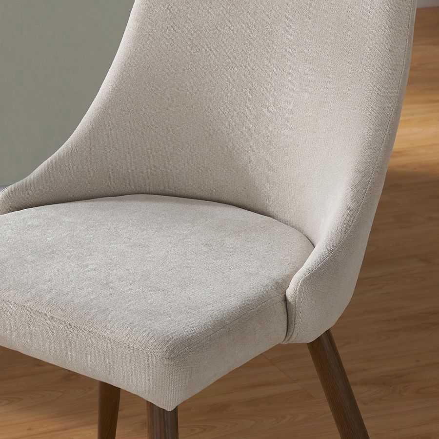 Ensemble de salle à manger Rocca/Cora 5 pièces en noyer avec chaise beige