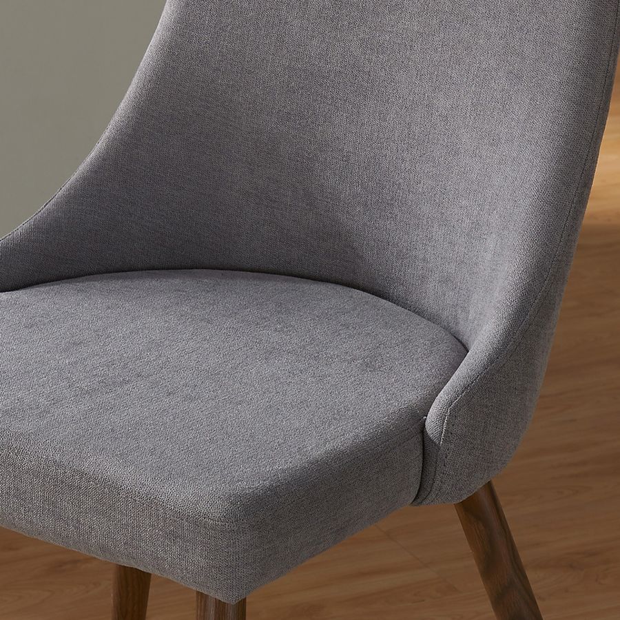 Ensemble de salle à manger Rocca/Cora 5 pièces en noyer avec chaise grise
