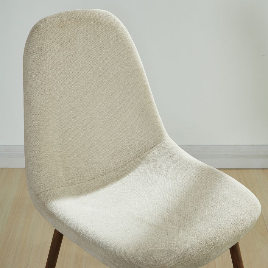 Rocca/Lyna Ensemble de salle à manger 5 pièces en noyer avec chaise beige