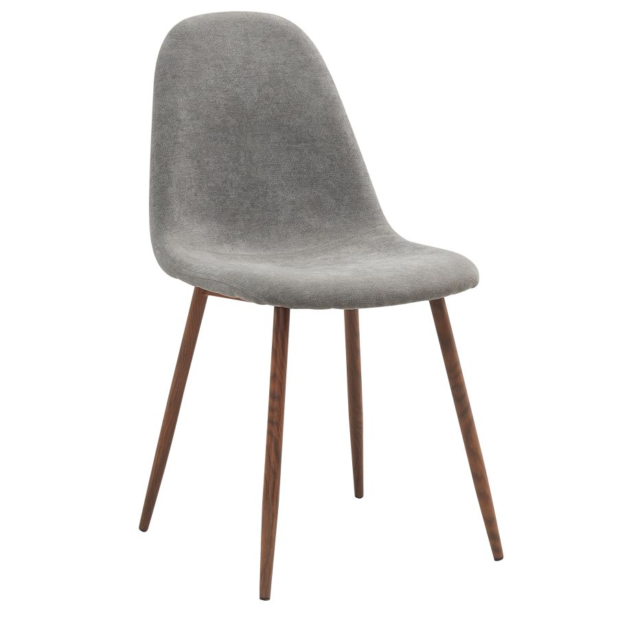 Rocca/Lyna Ensemble de salle à manger 5 pièces en noyer avec chaise grise