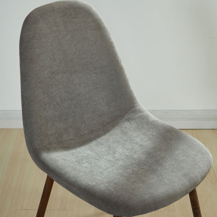 Rocca/Lyna Ensemble de salle à manger 5 pièces en noyer avec chaise grise