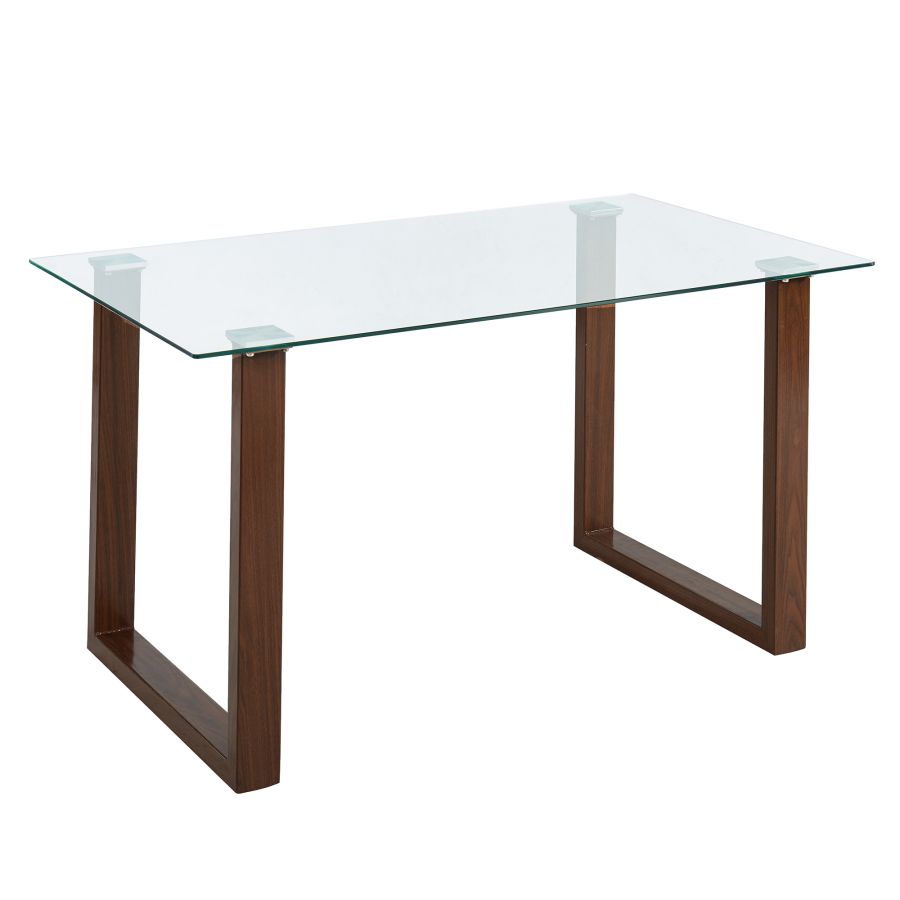 Ensemble de salle à manger Franco/Lyna 5 pièces en noyer avec chaise beige