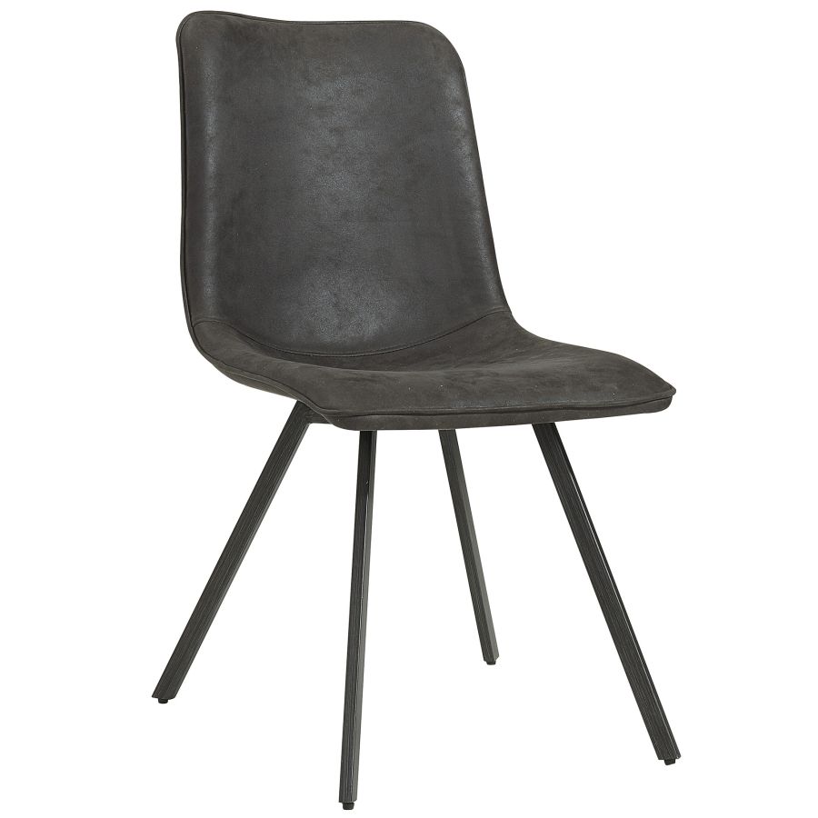 Ensemble de salle à manger 5 pièces Suzette/Buren en noir avec chaise grise