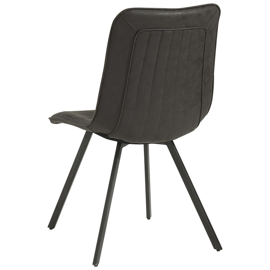 Ensemble de salle à manger 5 pièces Suzette/Buren en noir avec chaise grise
