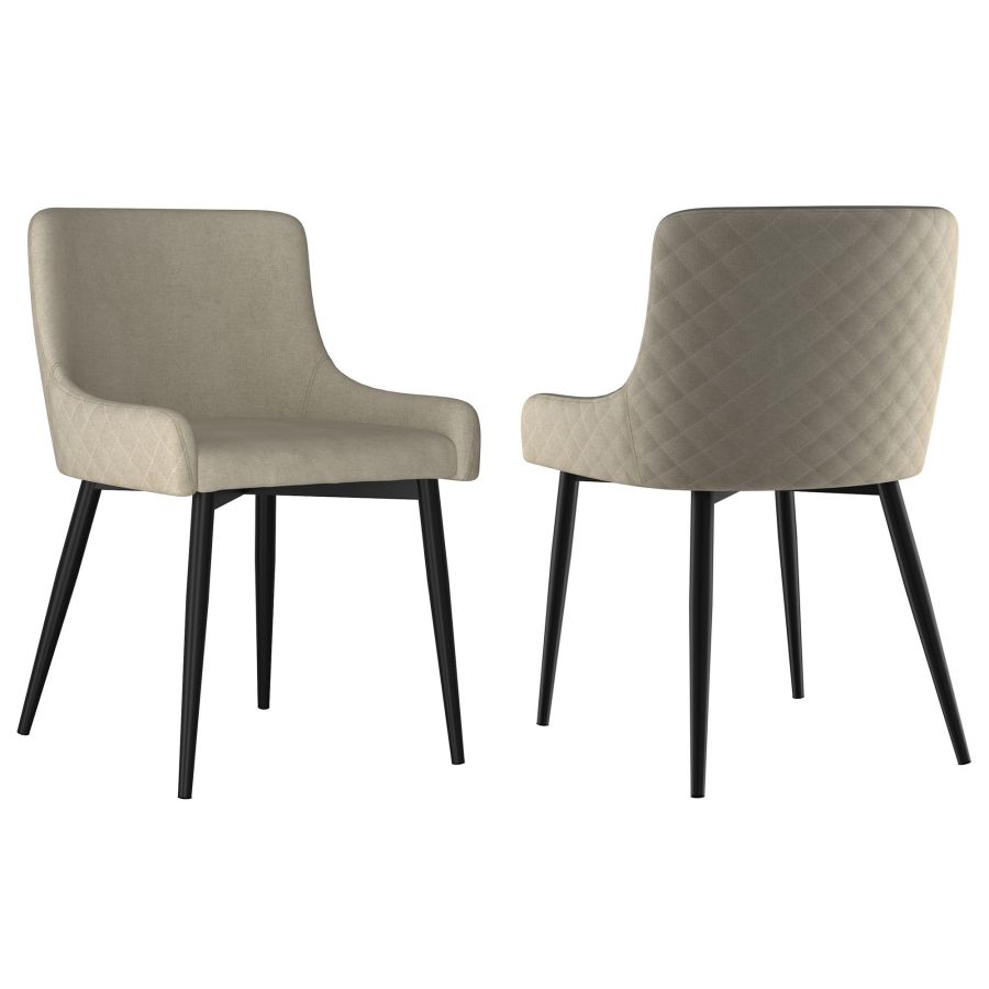 Ensemble de salle à manger 7 pièces Stark/Bianca en noir avec chaise noire et beige