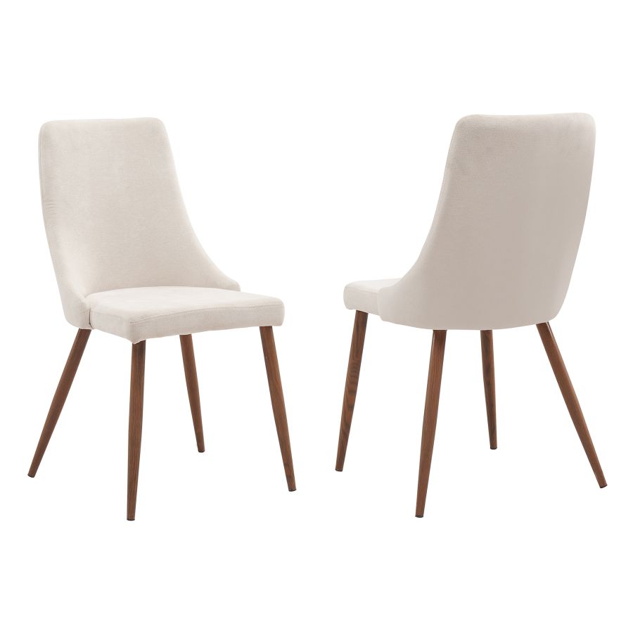 Ensemble de salle à manger 7 pièces Stark/Cora en noyer avec chaise beige