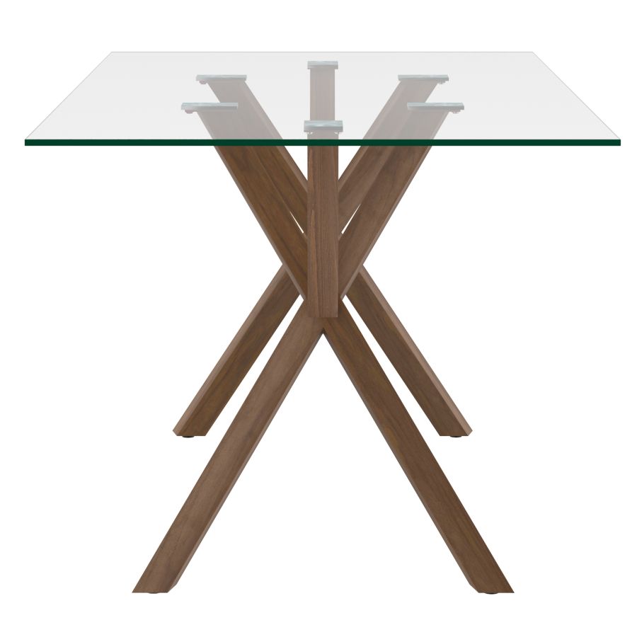 Ensemble de salle à manger Stark/Maxim 7 pièces en noyer avec chaise blanche
