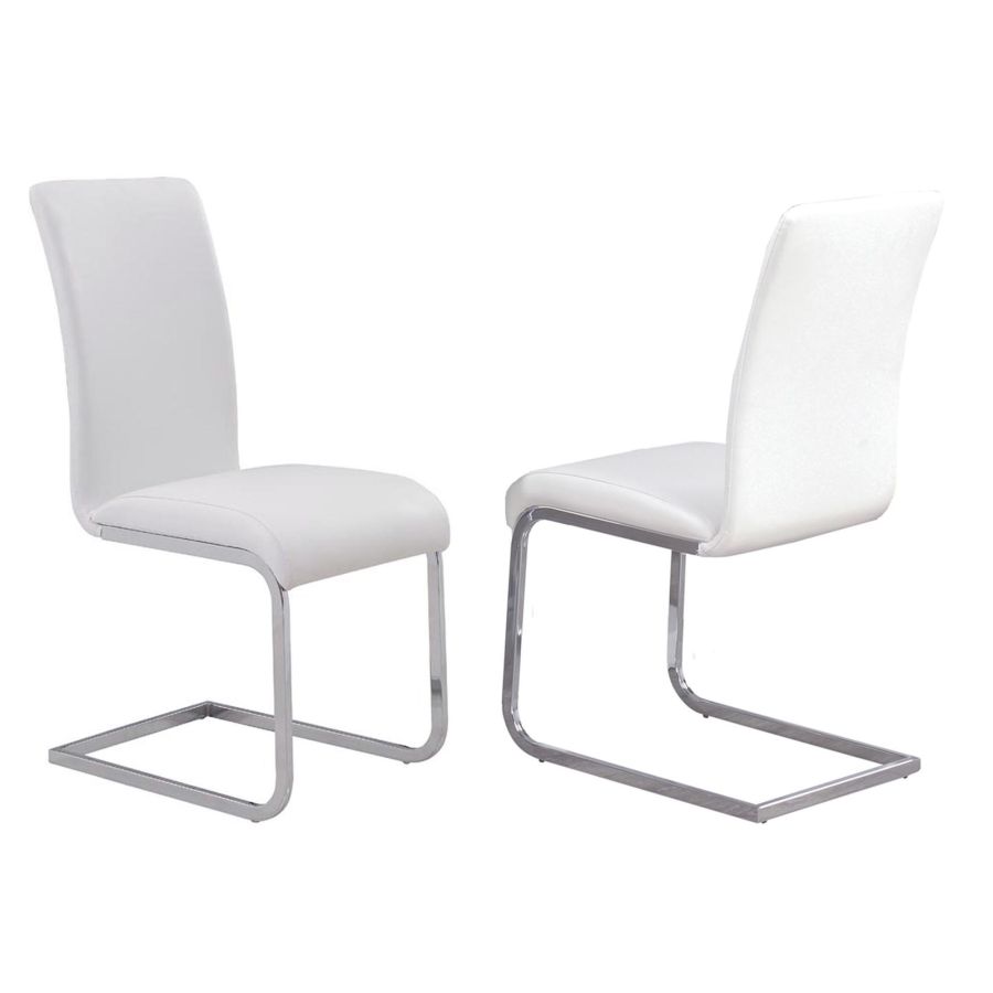 Ensemble de salle à manger Stark/Maxim 7 pièces en noyer avec chaise blanche