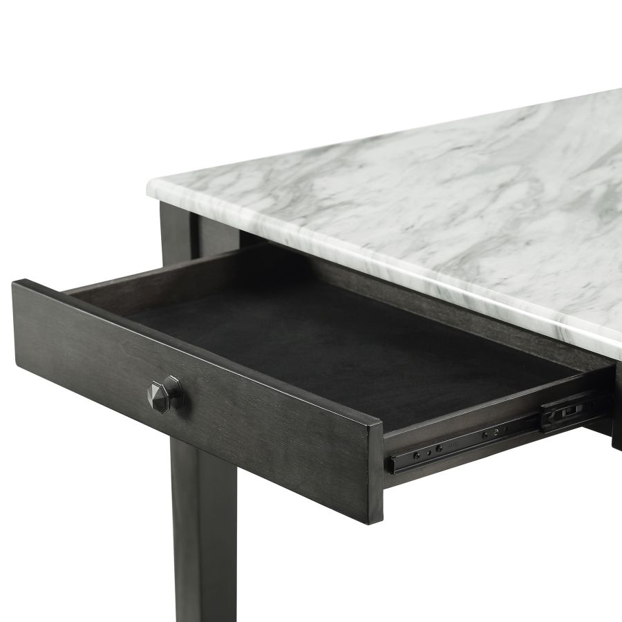 Ensemble de salle à manger 7 pièces Pascal/Lucian en gris avec chaise beige