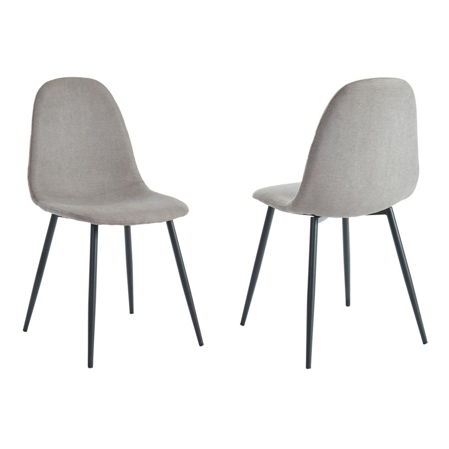 Ensemble de salle à manger Vespa/Olly 5 pièces en noir avec chaise grise