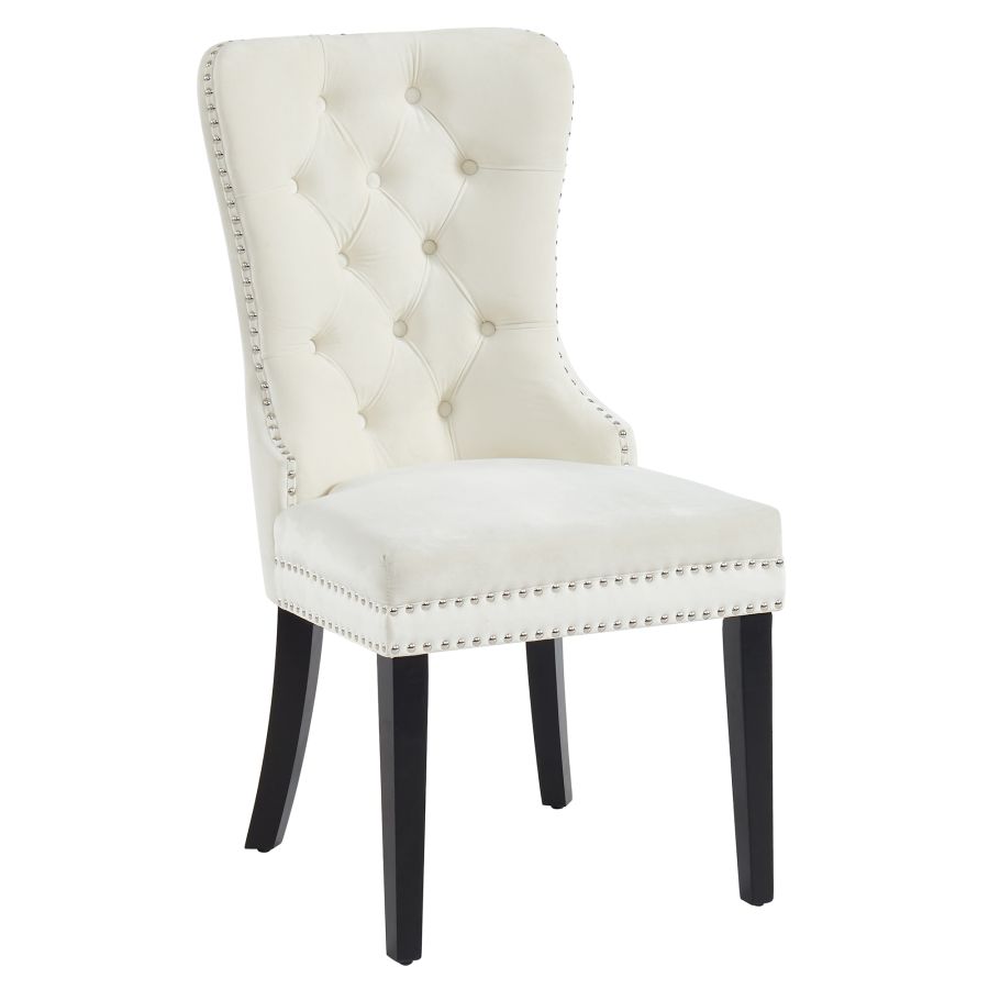 Ensemble de salle à manger Vespa/Rizzo 5 pièces en noir avec chaise ivoire