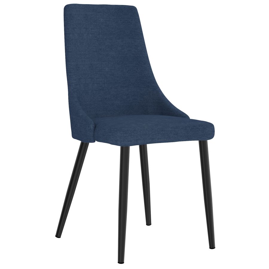 Ensemble de salle à manger Vespa/Venise 5 pièces en noir avec chaise bleue