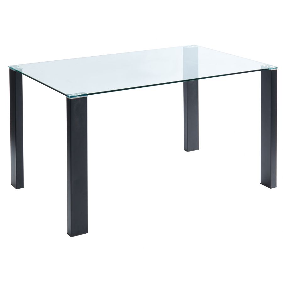 Ensemble de salle à manger Vespa/Holt 5 pièces en noir avec chaise en velours gris clair