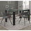Ensemble de salle à manger Vespa/Holt 5 pièces en noir avec chaise en velours gris clair