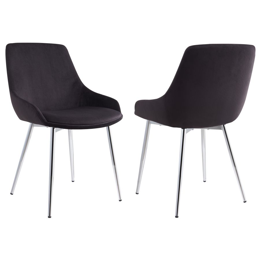 Ensemble de salle à manger 7 pièces Contra/Cassidy en noir avec chaise noire