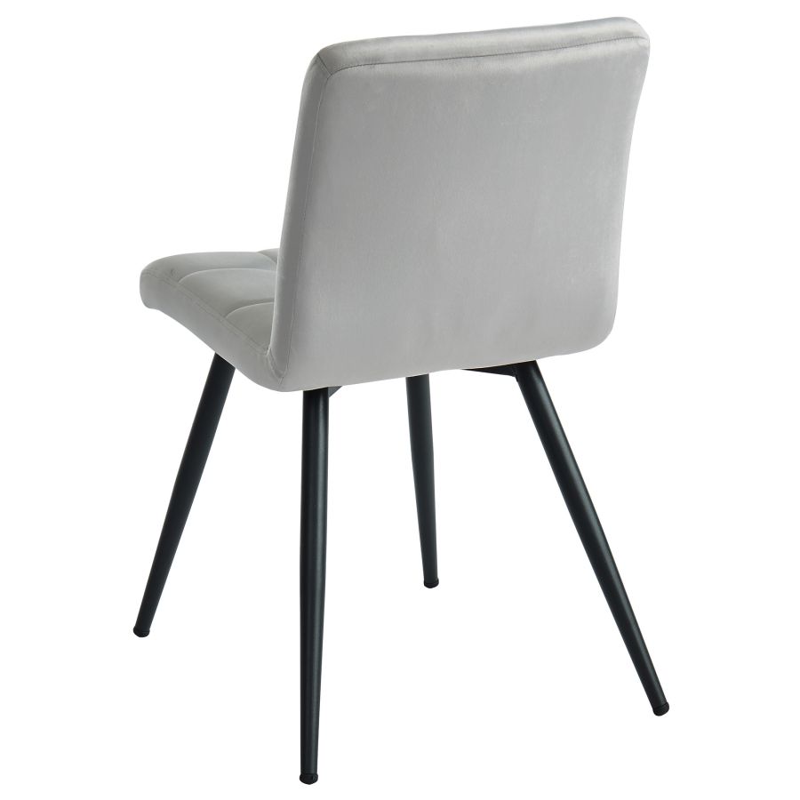 Ensemble de salle à manger 7 pièces Contra/Suzette en noir avec chaise grise
