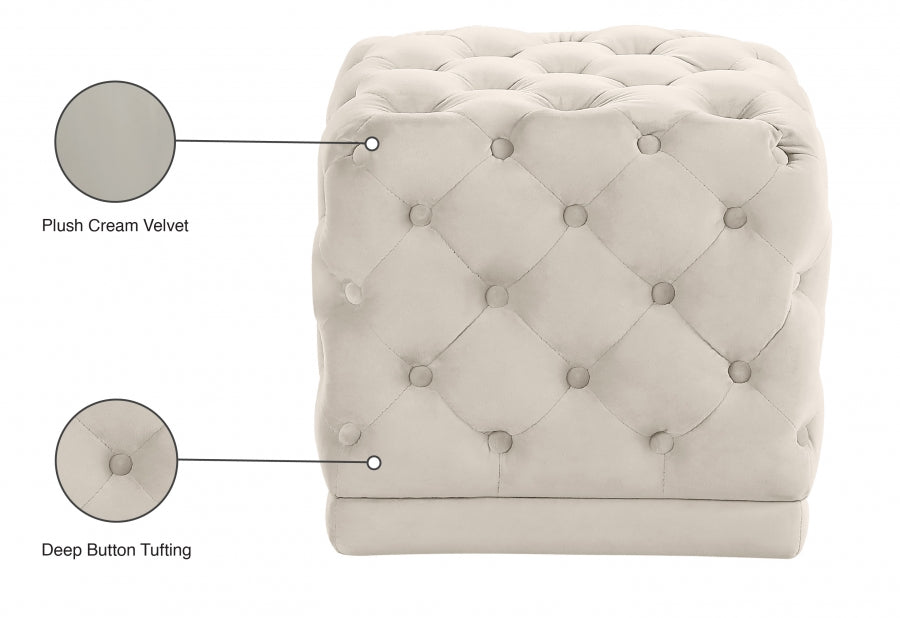 Pouf Stella en velours | Tabouret