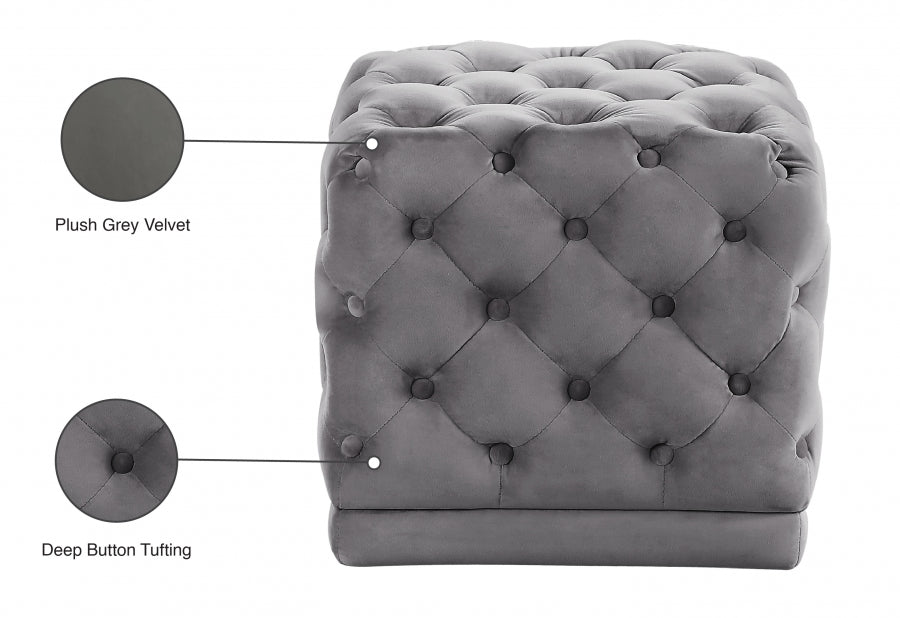 Pouf Stella en velours | Tabouret