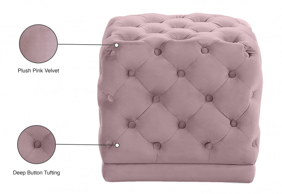 Pouf Stella en velours | Tabouret