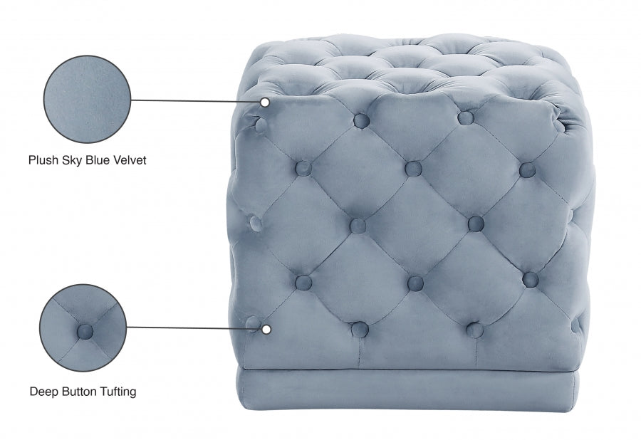 Pouf Stella en velours | Tabouret