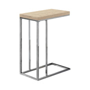 TABLE D'APPOINT - NATUREL AVEC MÉTAL CHROMÉ 