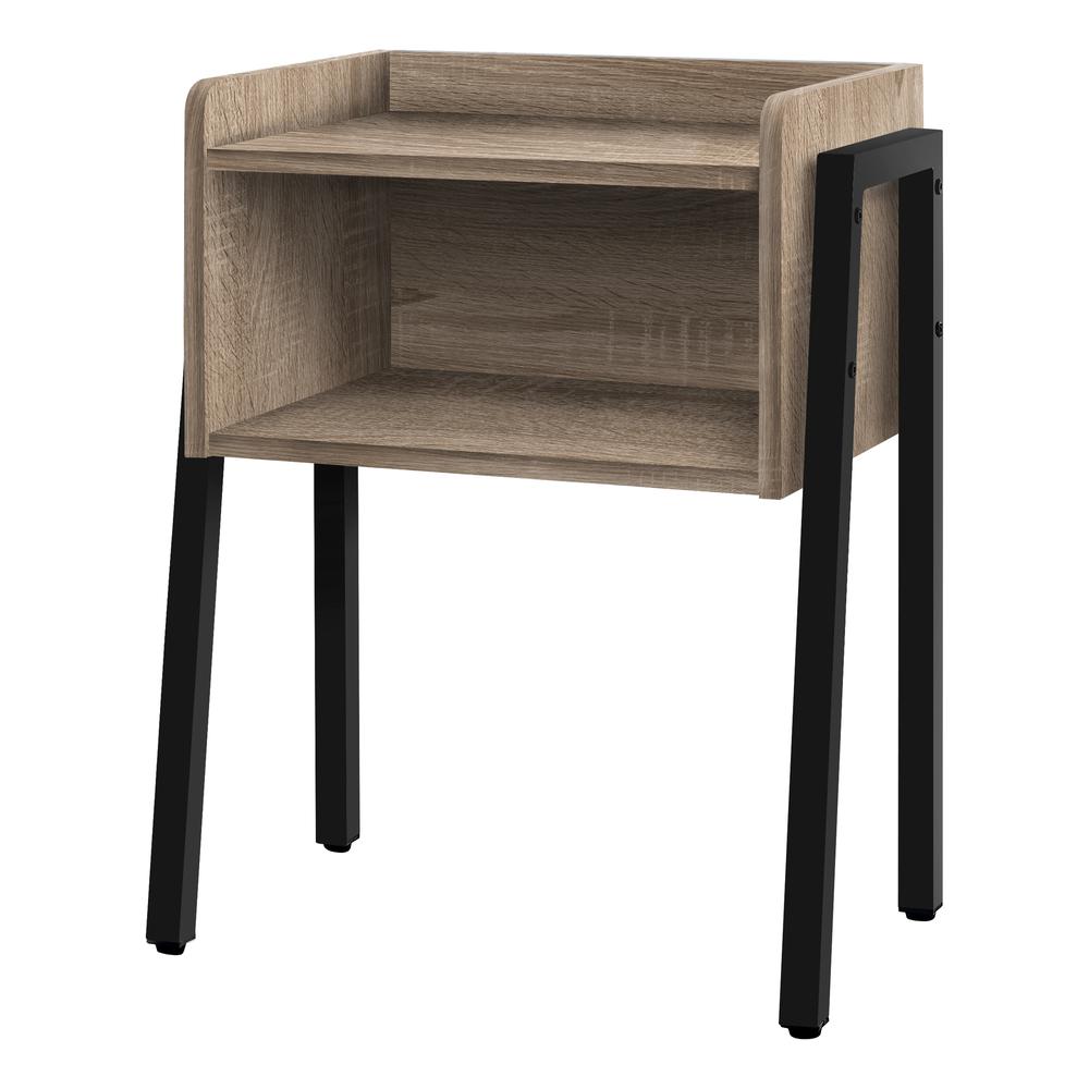 TABLE D'APPOINT - 23"H / TAUPE FONCE / METAL NOIR 