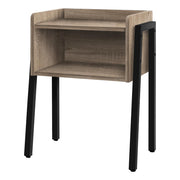 TABLE D'APPOINT - 23"H / TAUPE FONCE / METAL NOIR 