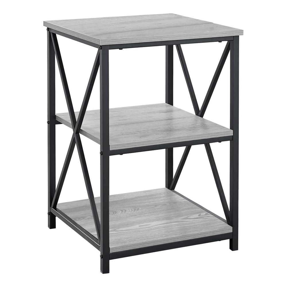 TABLE D'APPOINT - 26"H / GRIS / METAL NOIR 