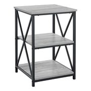 TABLE D'APPOINT - 26"H / GRIS / METAL NOIR 